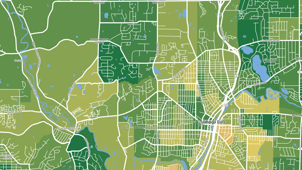 44223, OH block-group voter-turnout map