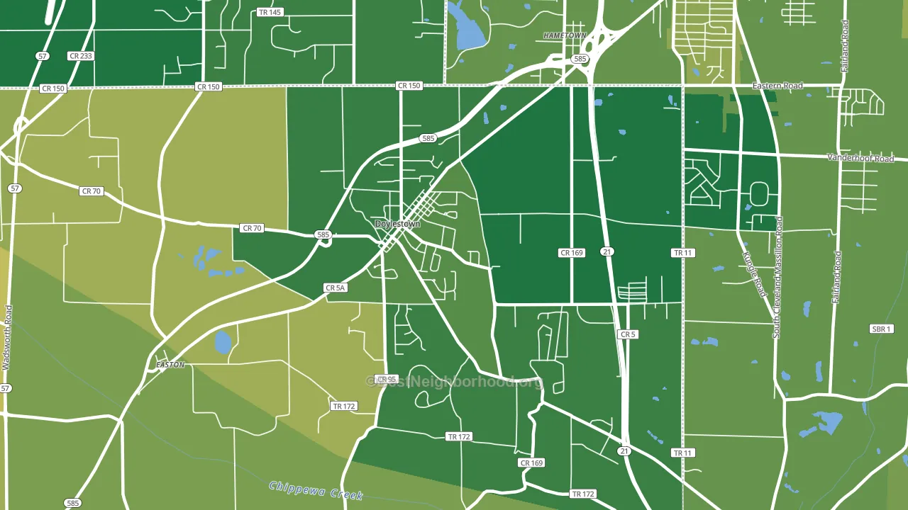 44230, OH block-group voter-turnout map