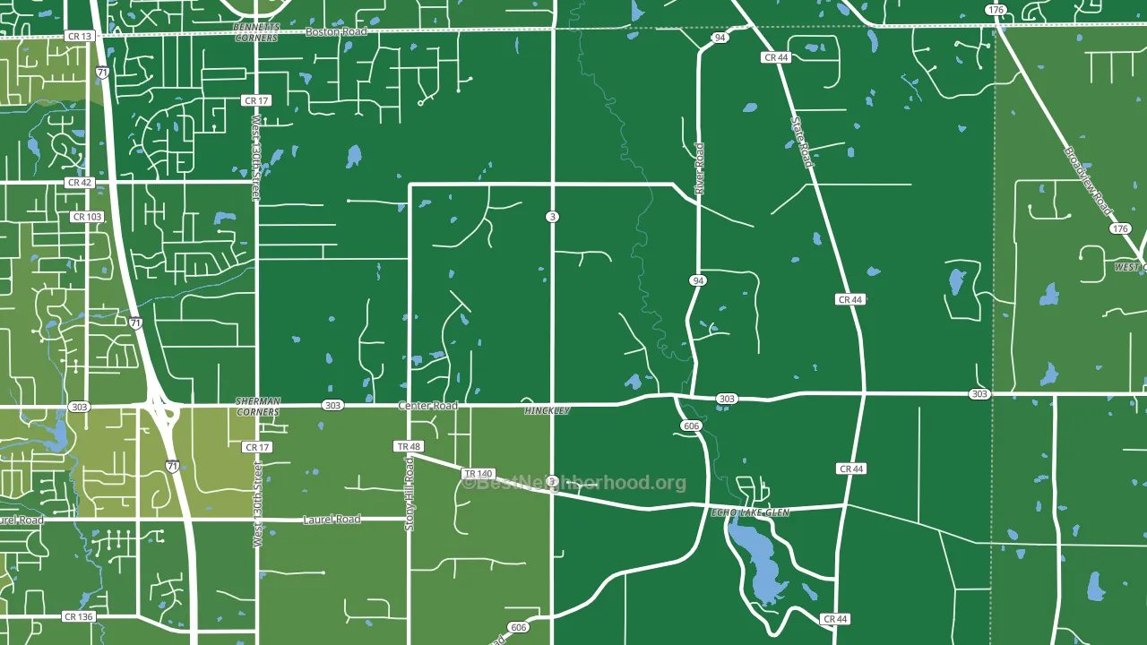 44233, OH block-group voter-turnout map