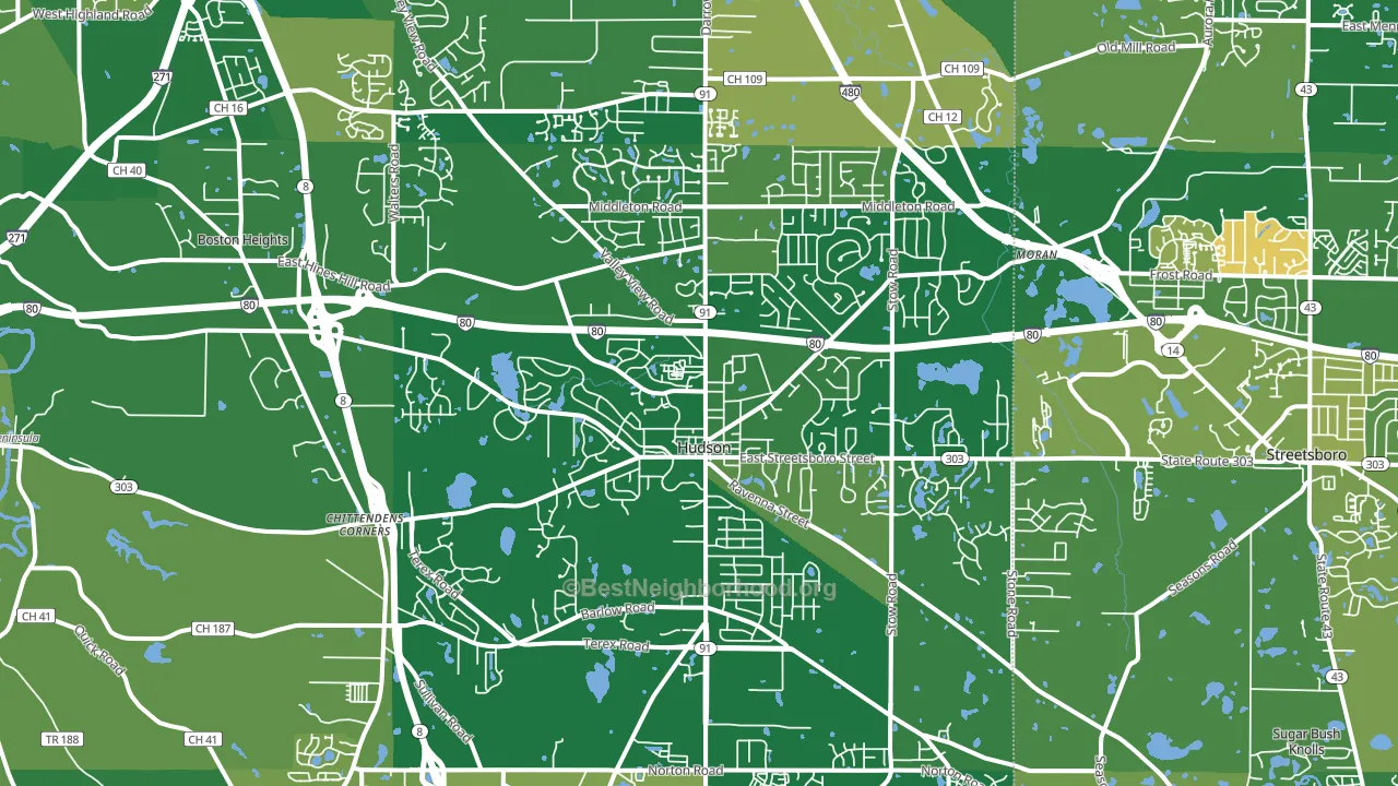 44236, OH block-group voter-turnout map