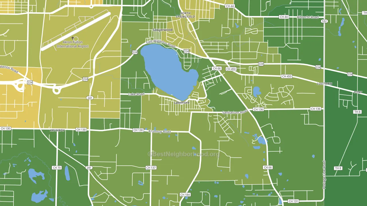 44250, OH block-group voter-turnout map