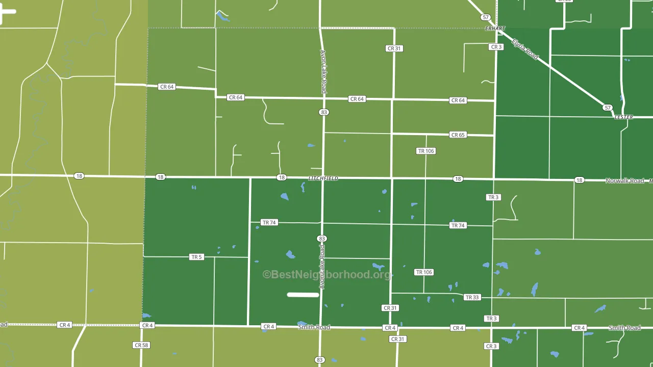 44253, OH block-group voter-turnout map