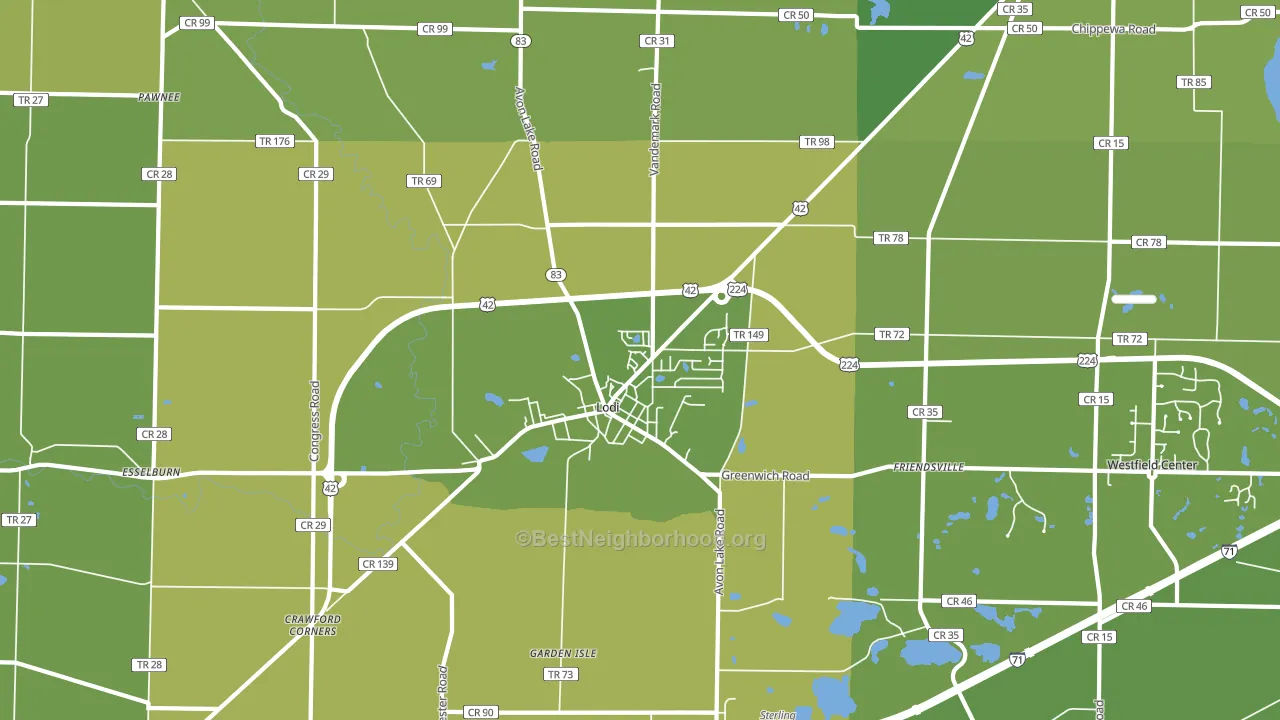 44254, OH block-group voter-turnout map