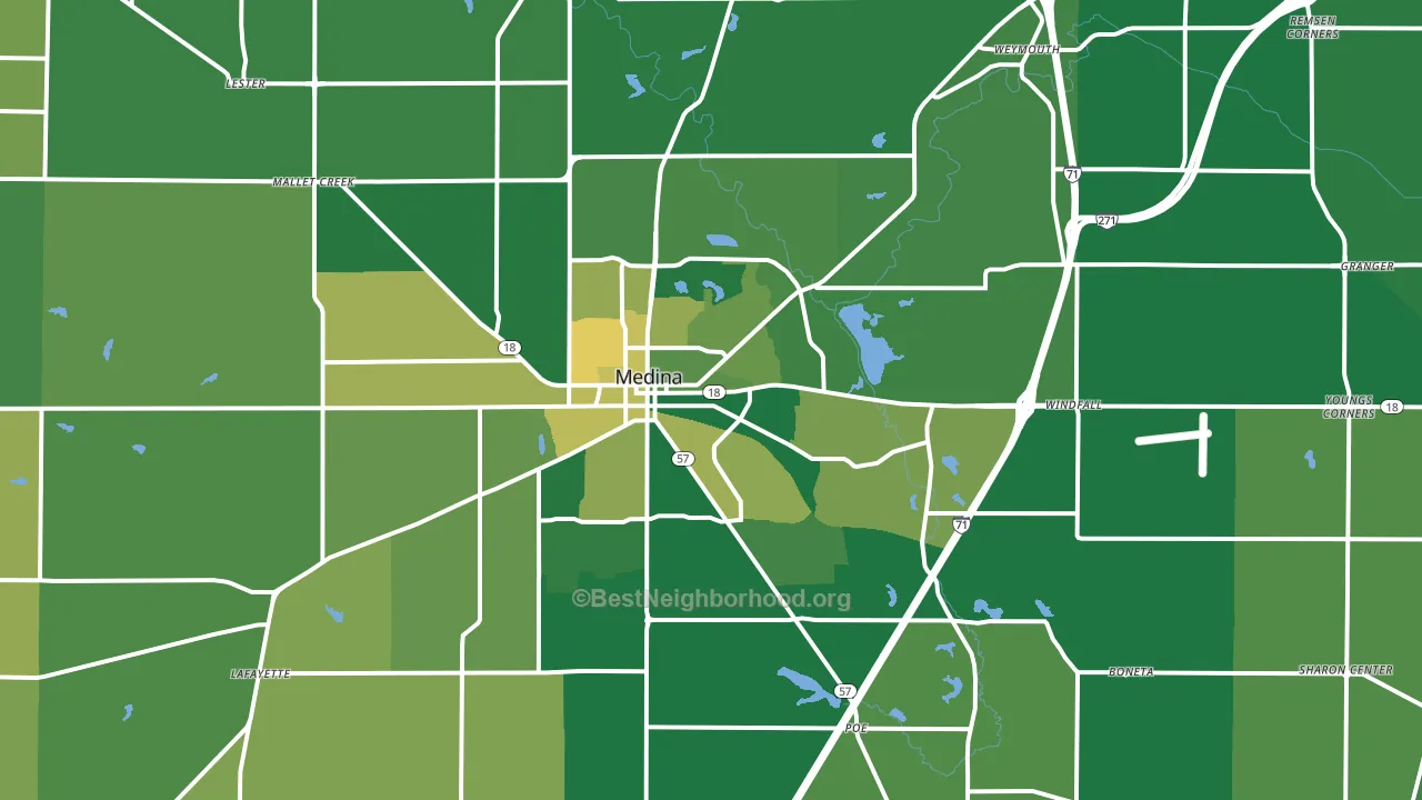 44256, OH block-group voter-turnout map