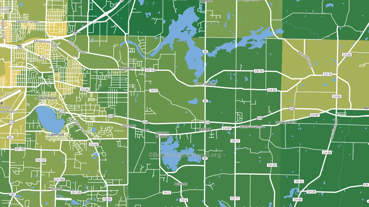 44260, OH block-group voter-turnout map