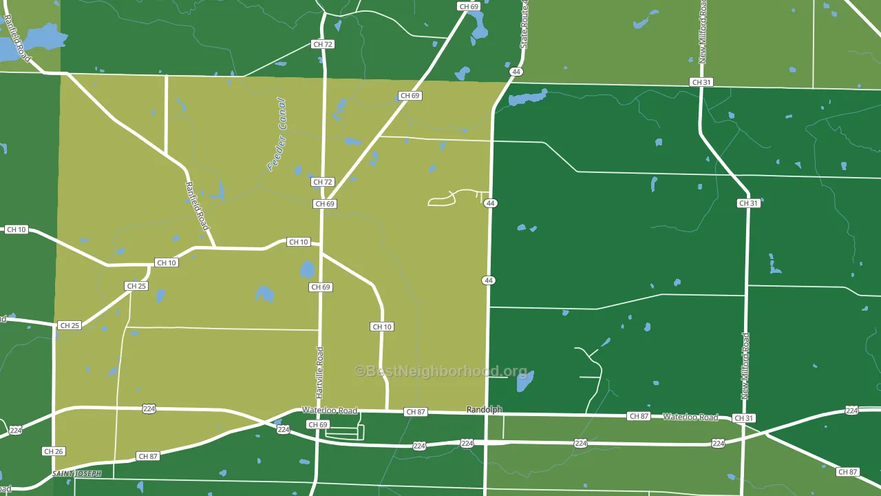 44265, OH block-group voter-turnout map