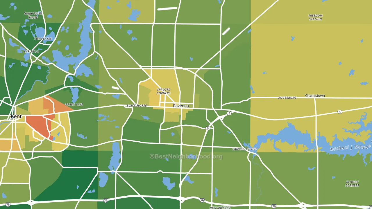44266, OH block-group voter-turnout map