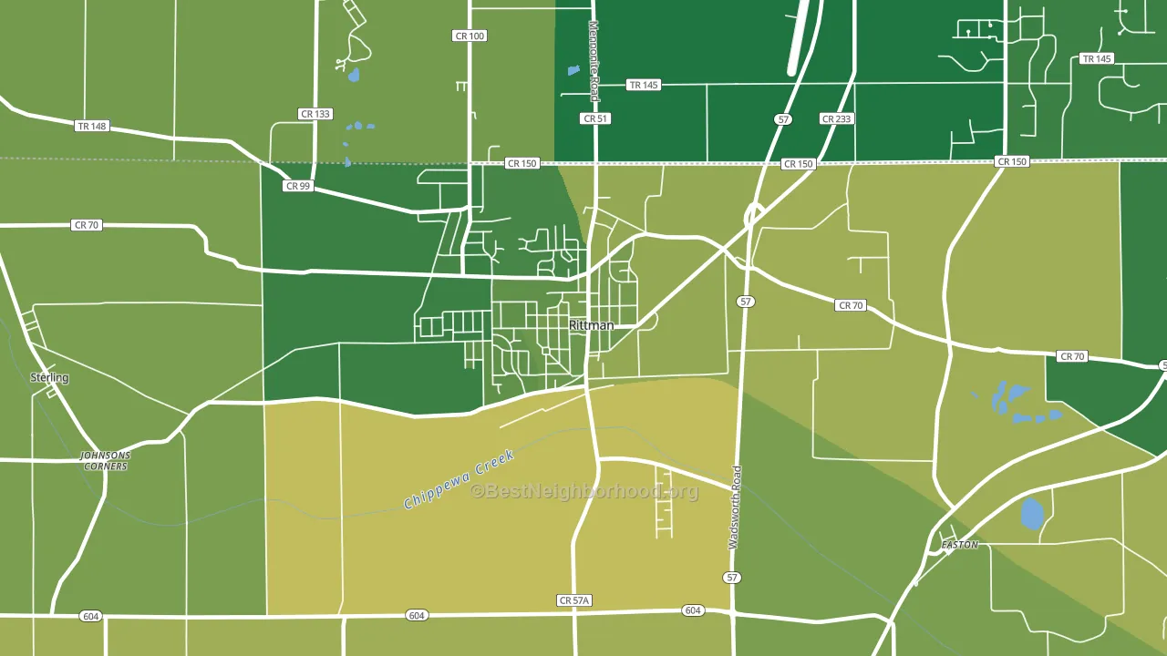 44270, OH block-group voter-turnout map