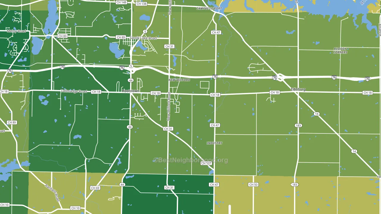 44272, OH block-group voter-turnout map