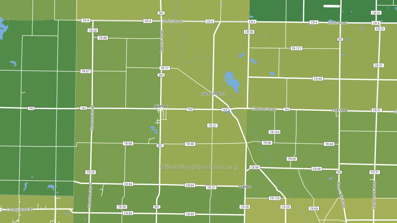 44275, OH block-group voter-turnout map