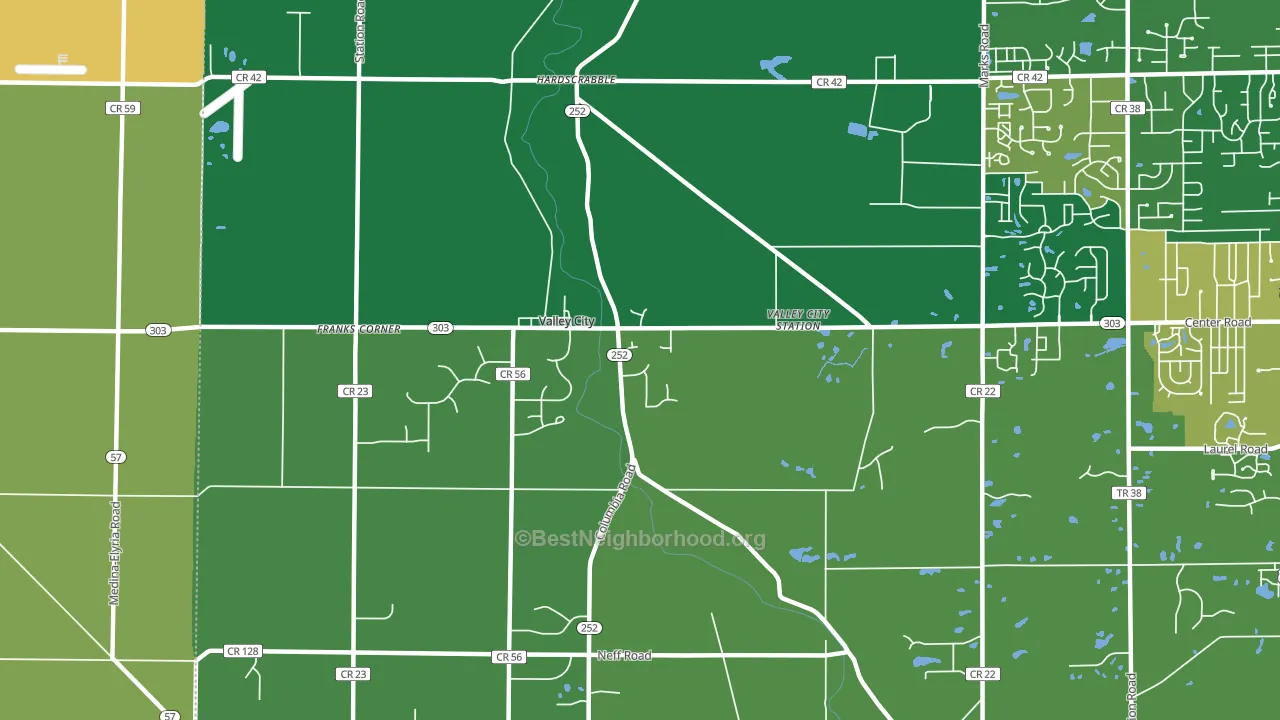 44280, OH block-group voter-turnout map