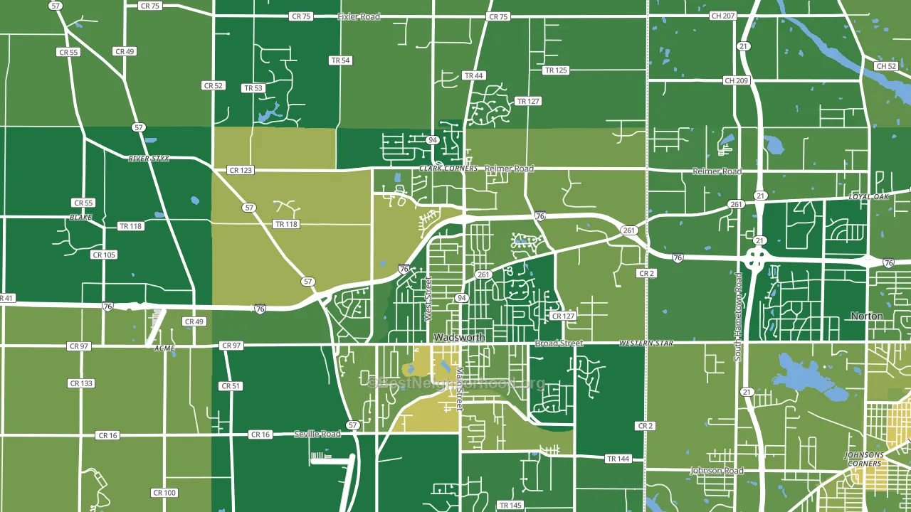 44281, OH block-group voter-turnout map