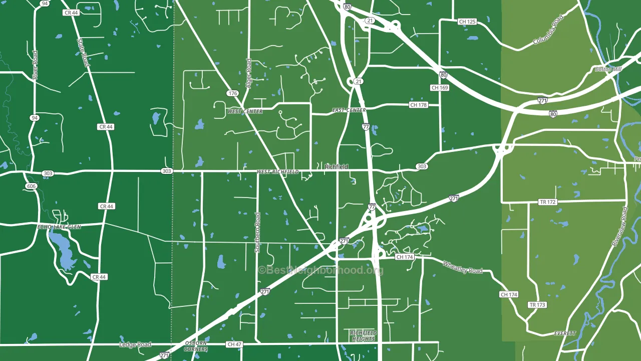 44286, OH block-group voter-turnout map