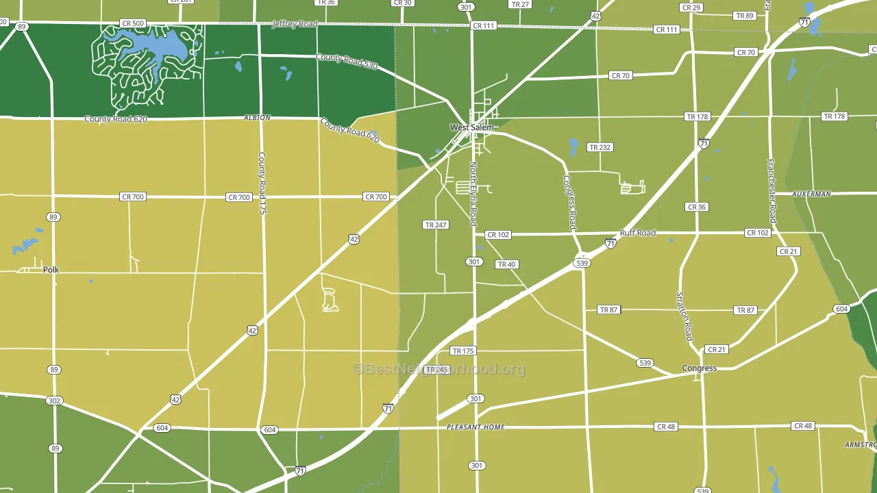 44287, OH block-group voter-turnout map