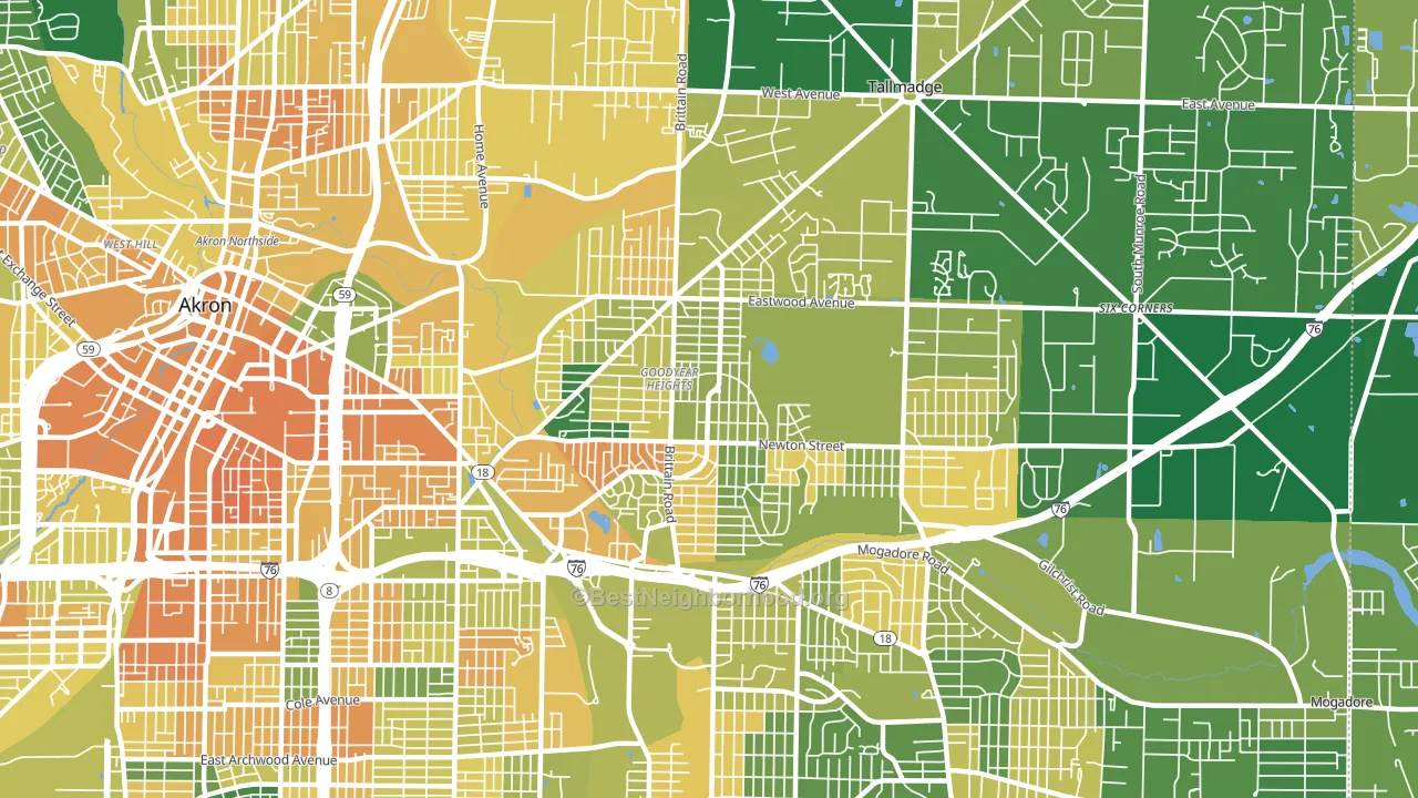 44305, OH block-group voter-turnout map