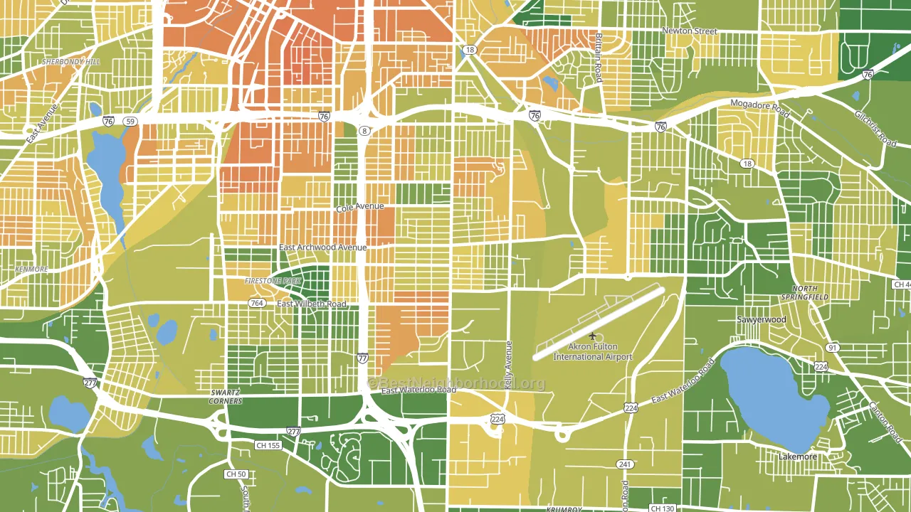 44306, OH block-group voter-turnout map