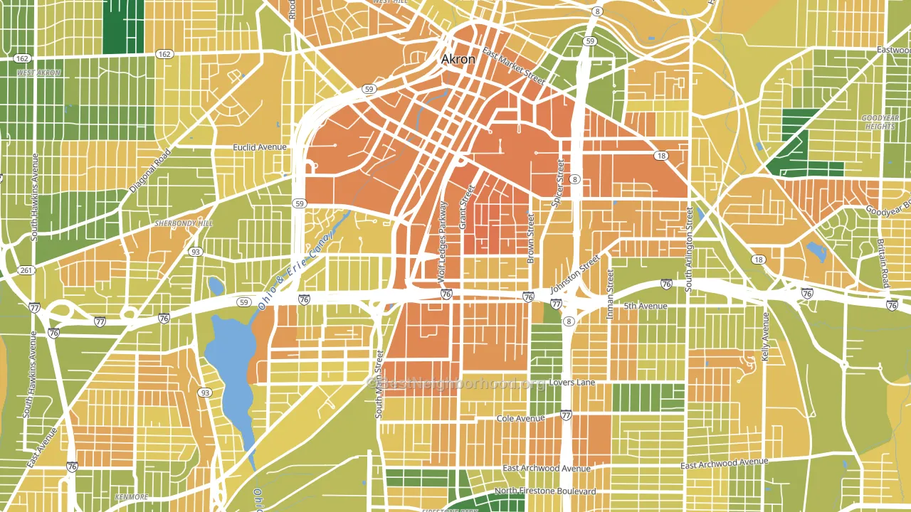 44311, OH block-group voter-turnout map