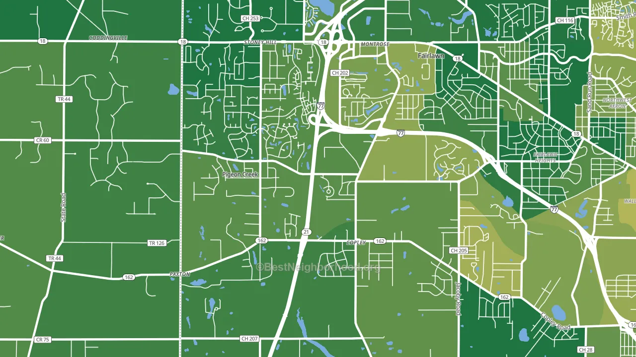 44321, OH block-group voter-turnout map