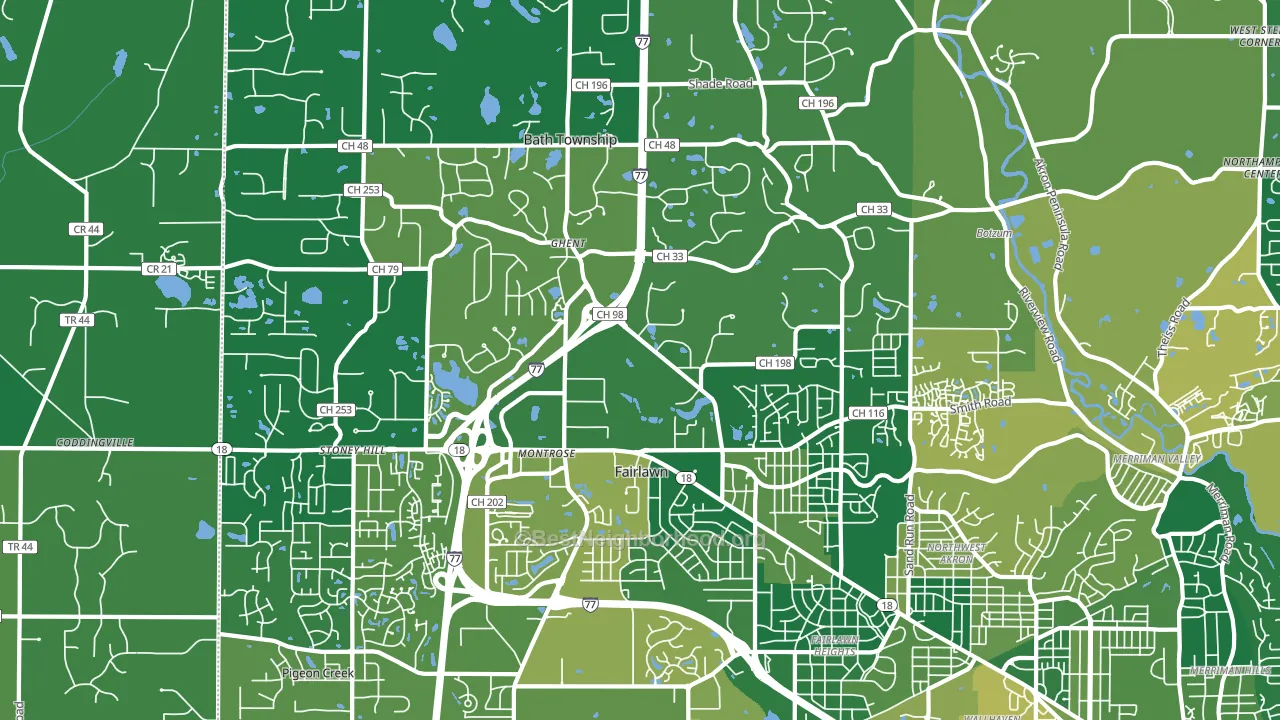 44333, OH block-group voter-turnout map