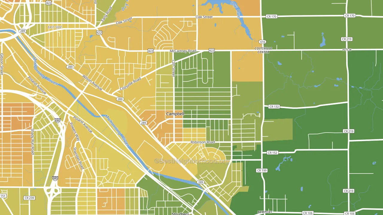 44405, OH block-group voter-turnout map