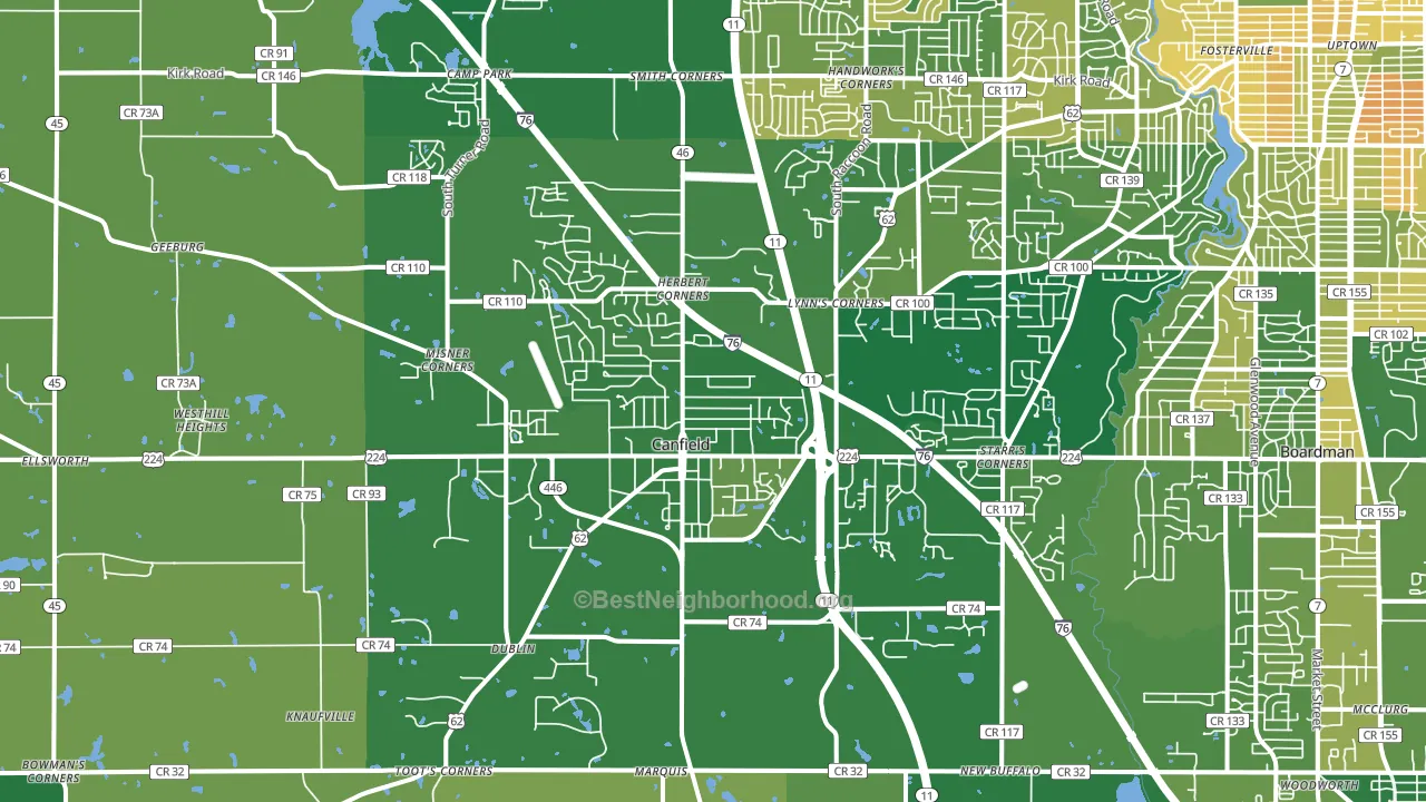 44406, OH block-group voter-turnout map