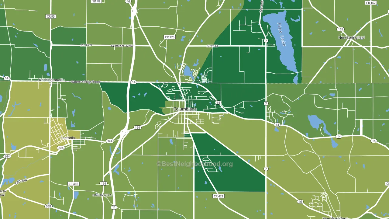 44408, OH block-group voter-turnout map