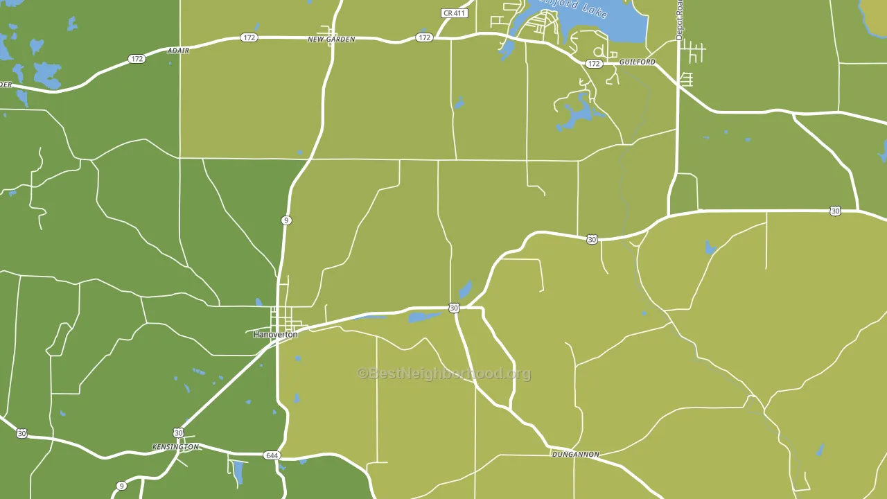 44423, OH block-group voter-turnout map