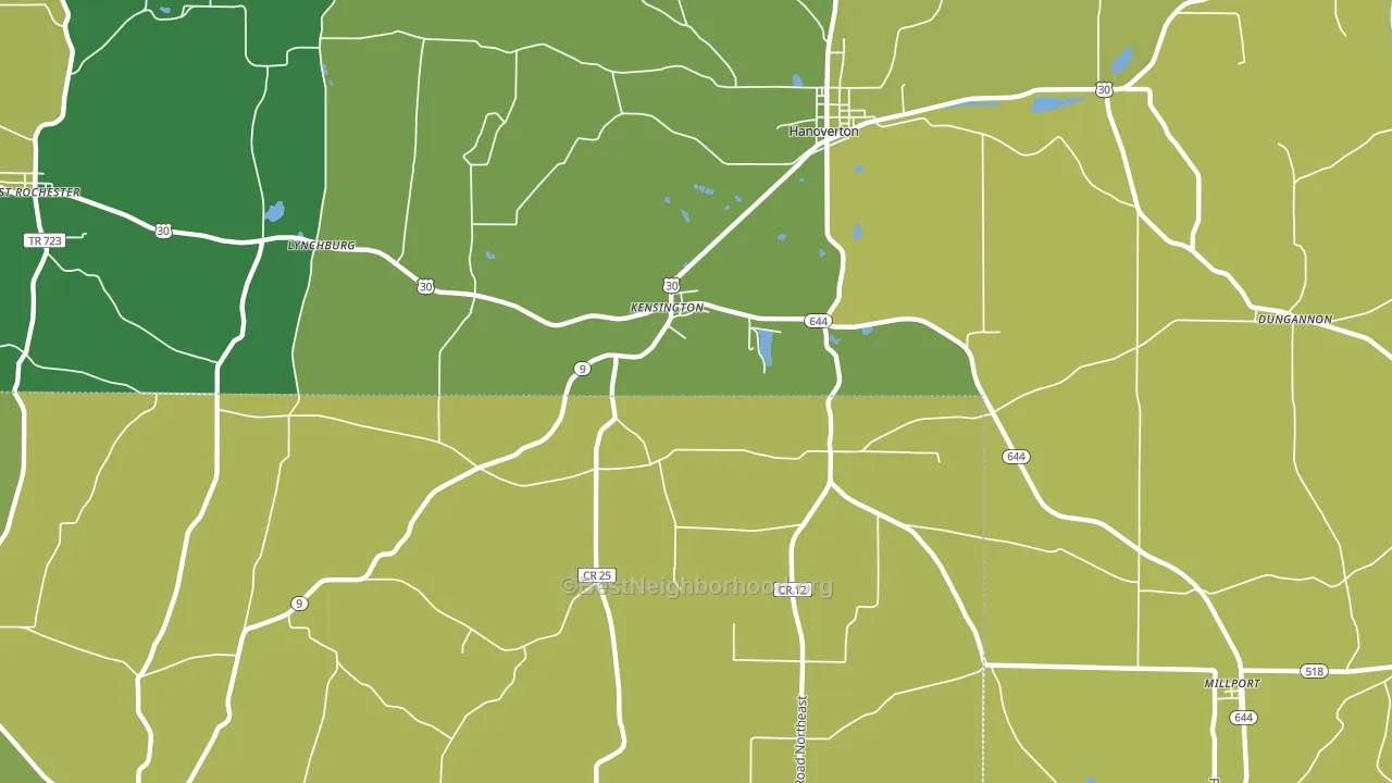 44427, OH block-group voter-turnout map