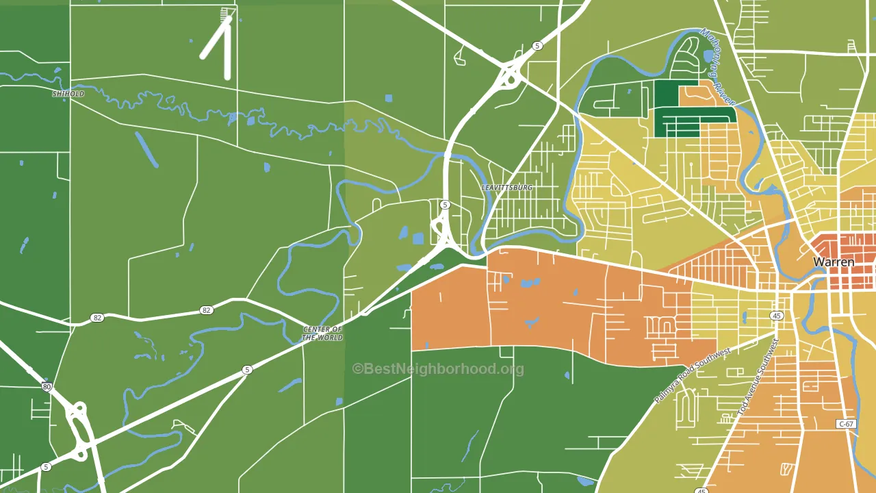 44430, OH block-group voter-turnout map