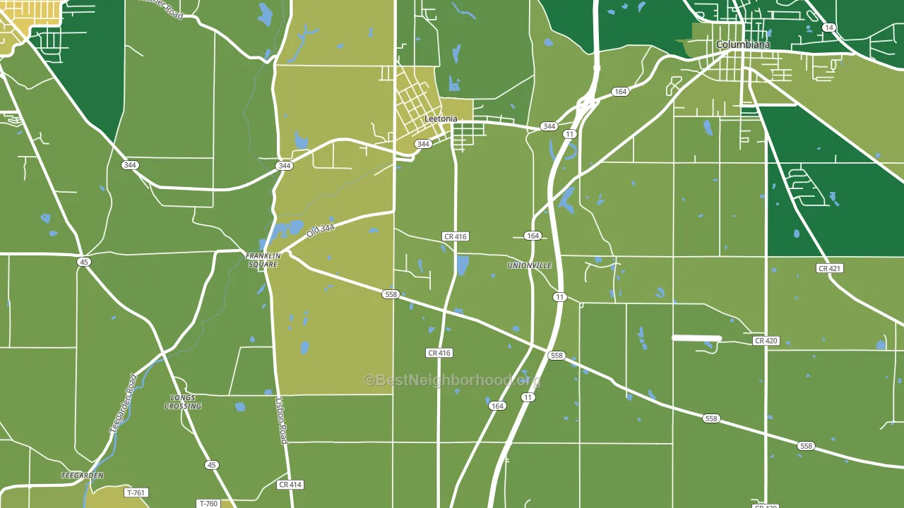 44431, OH block-group voter-turnout map