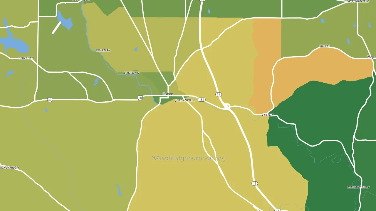 44432, OH block-group voter-turnout map
