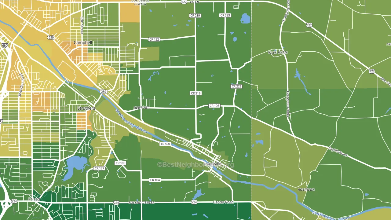 44436, OH block-group voter-turnout map