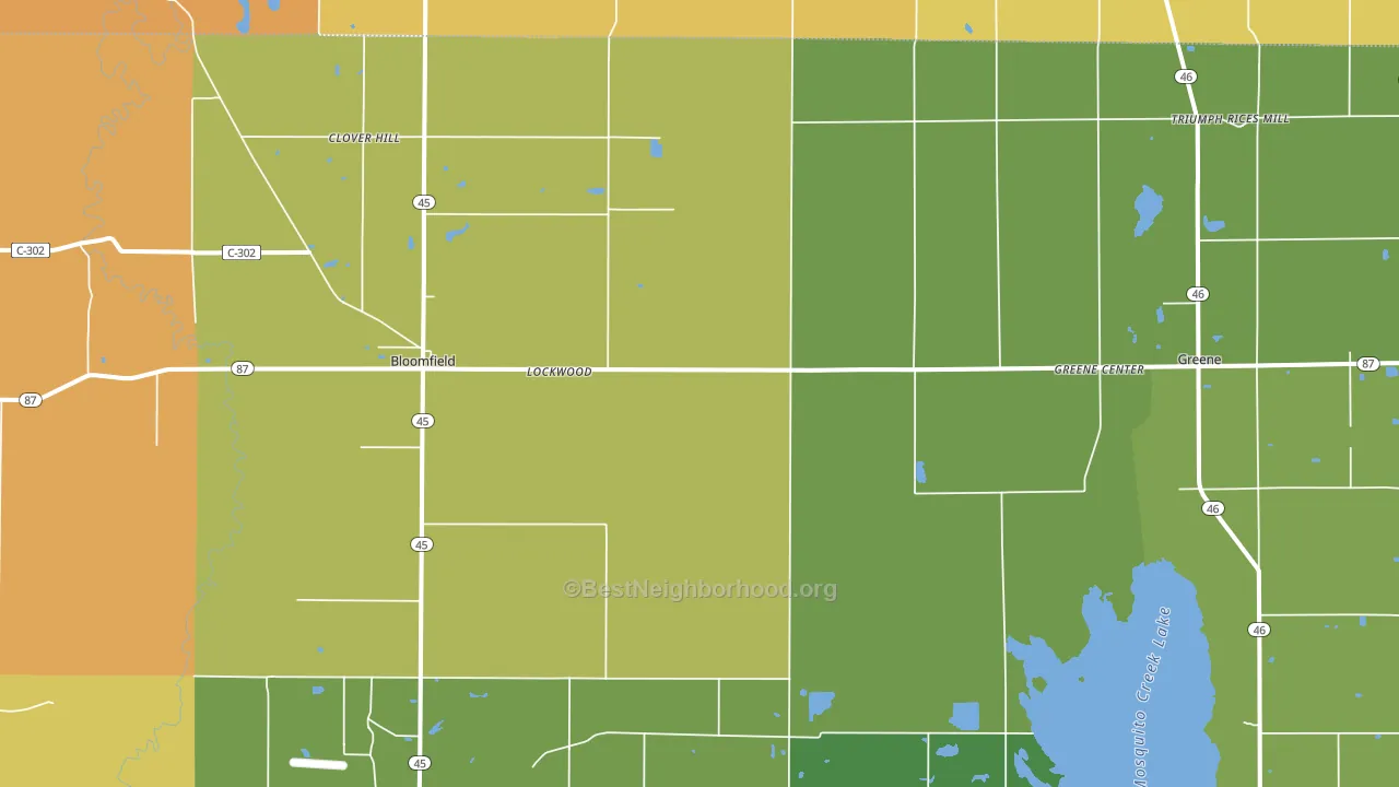 44450, OH block-group voter-turnout map