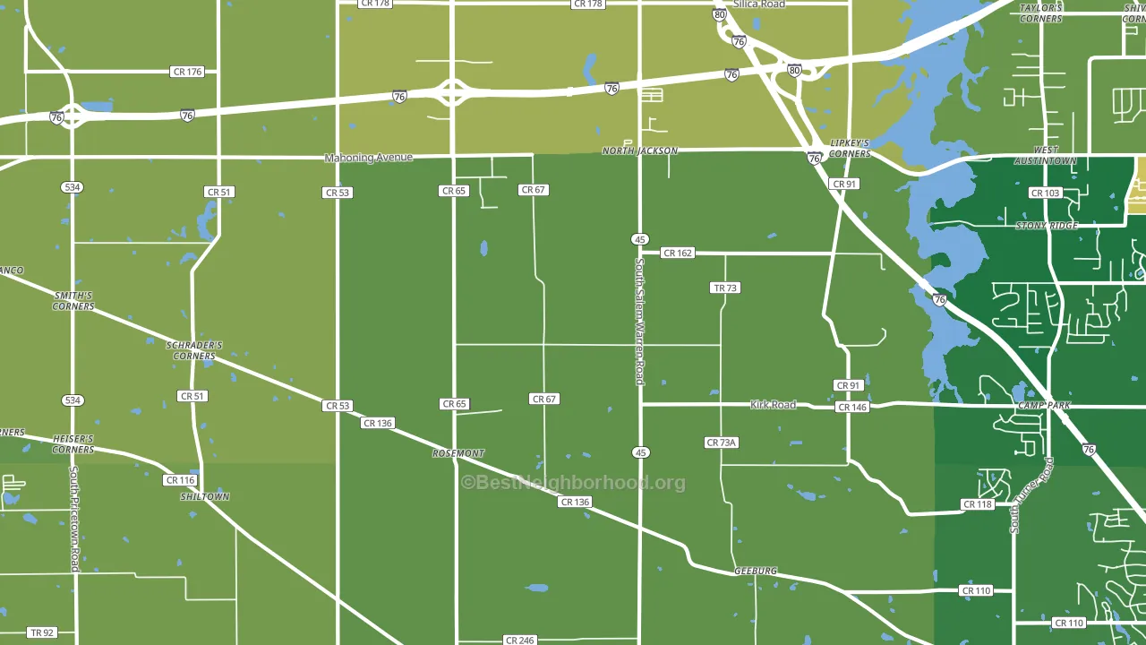 44451, OH block-group voter-turnout map