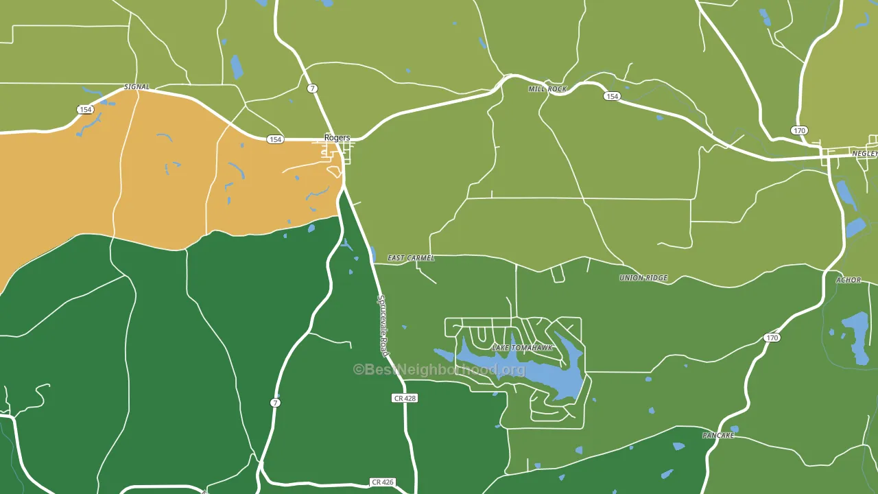 44455, OH block-group voter-turnout map