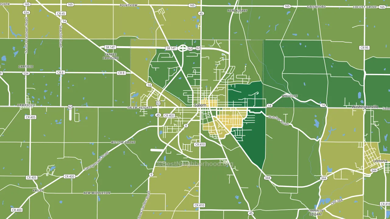 44460, OH block-group voter-turnout map