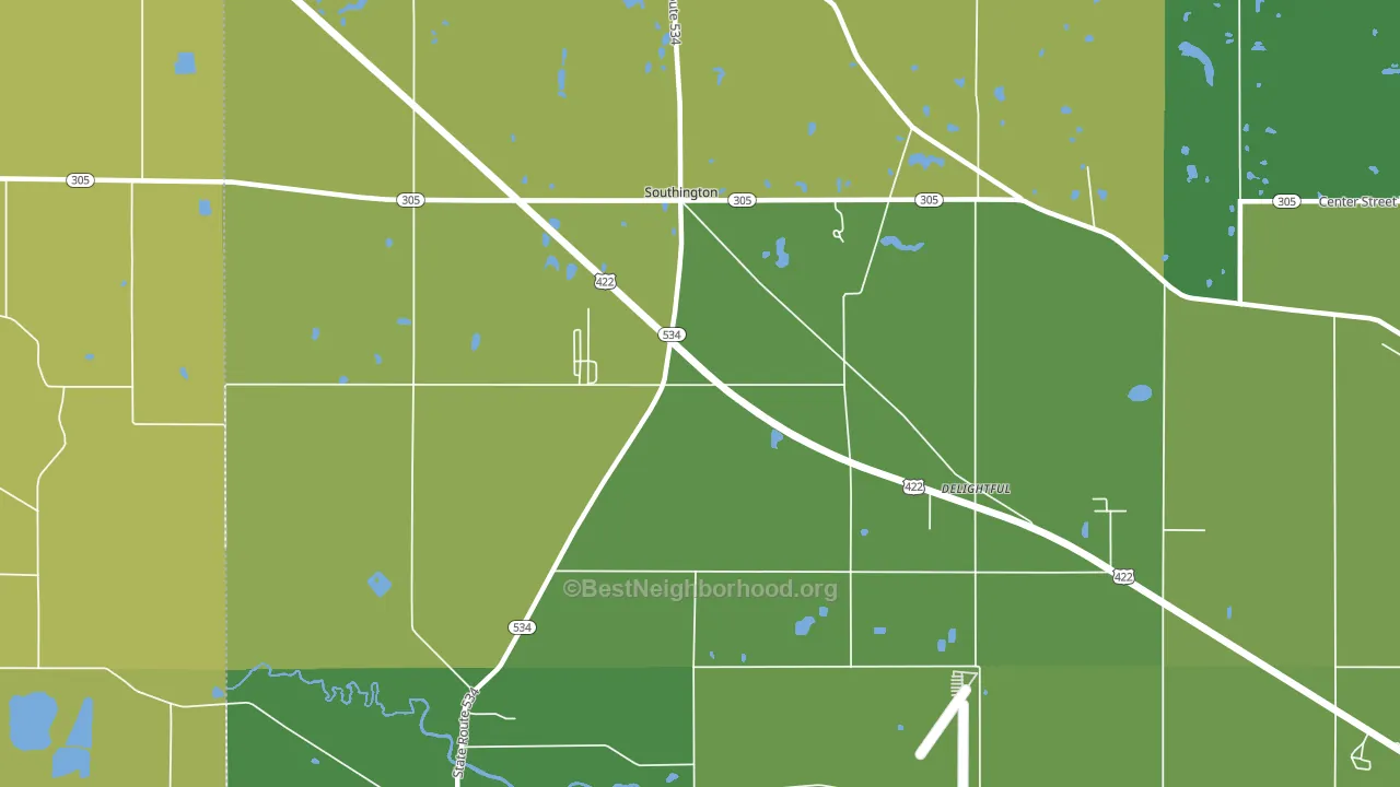 44470, OH block-group voter-turnout map