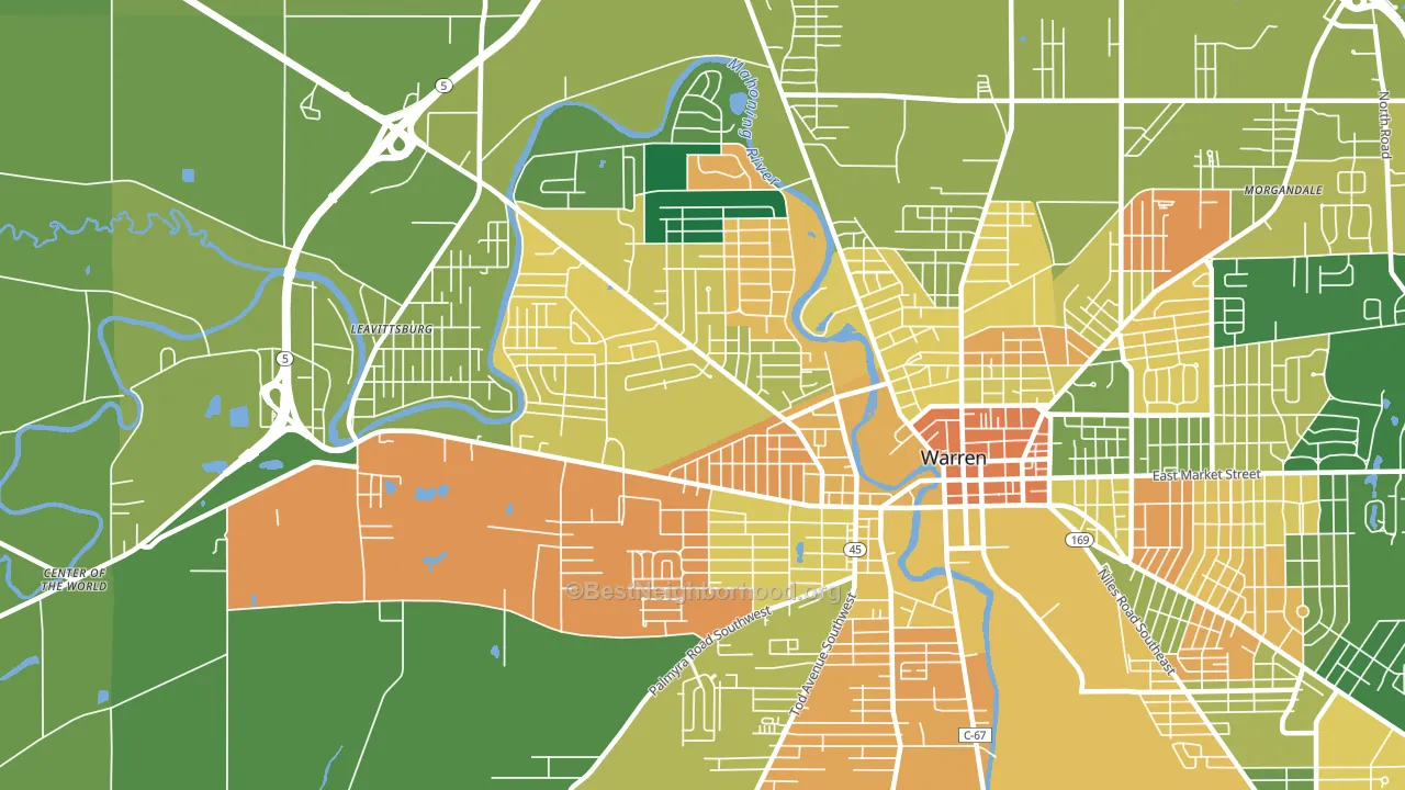 44485, OH block-group voter-turnout map