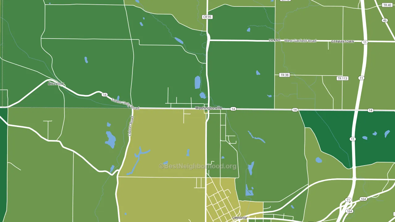 44490, OH block-group voter-turnout map