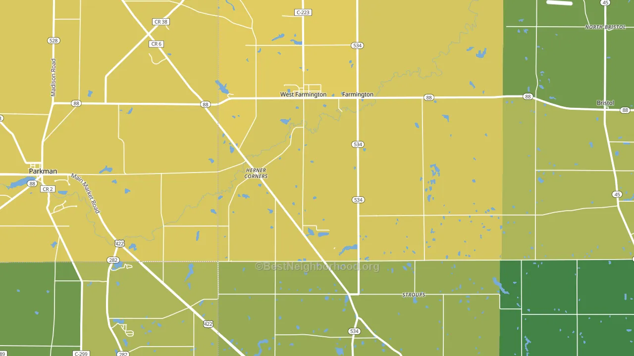 44491, OH block-group voter-turnout map