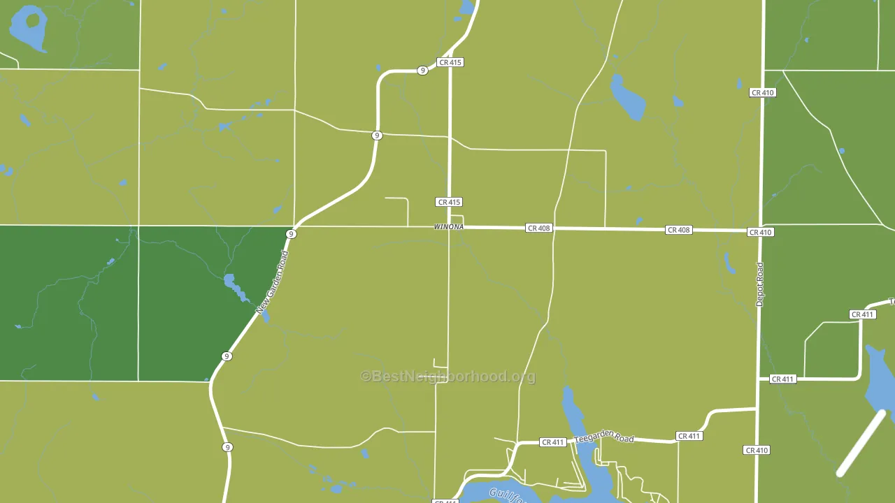 44493, OH block-group voter-turnout map