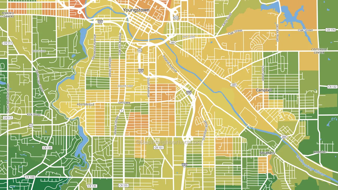 44502, OH block-group voter-turnout map