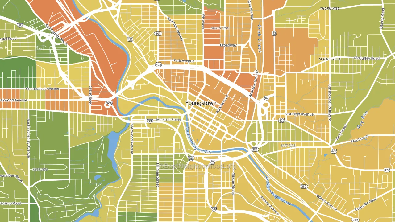 44503, OH block-group voter-turnout map