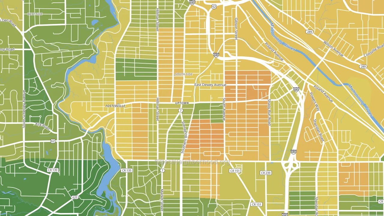 44507, OH block-group voter-turnout map