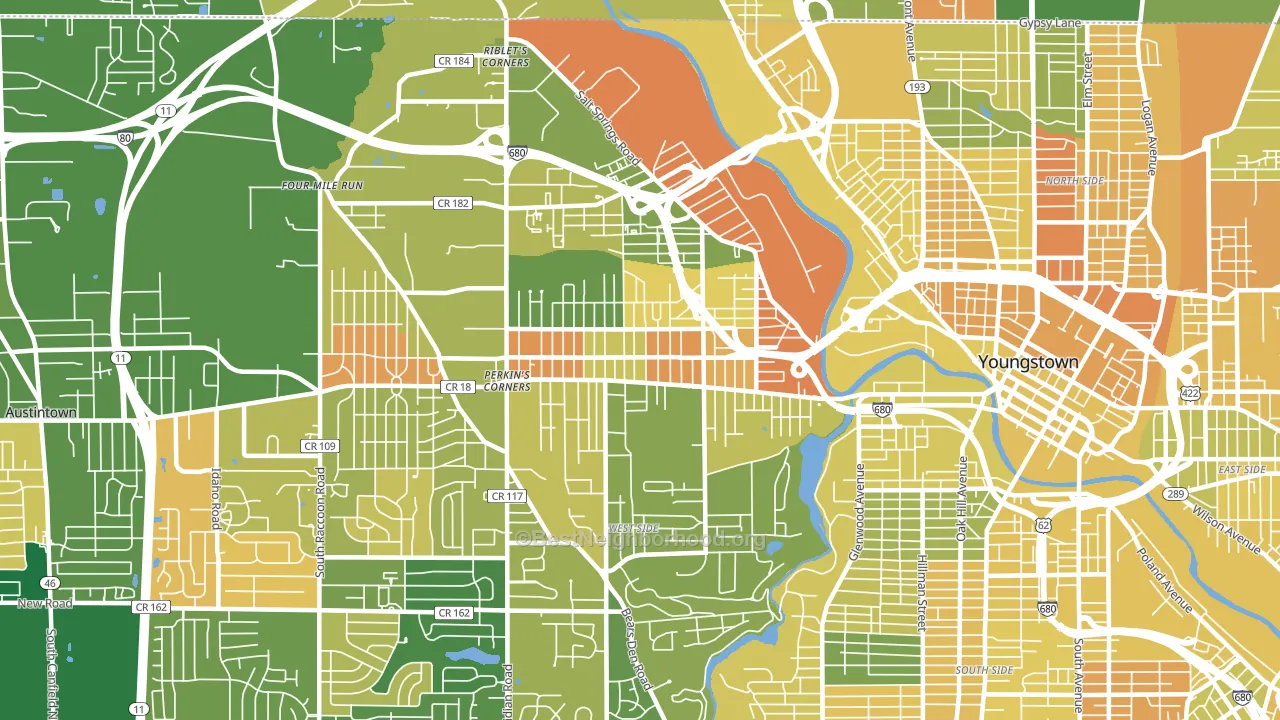 44509, OH block-group voter-turnout map