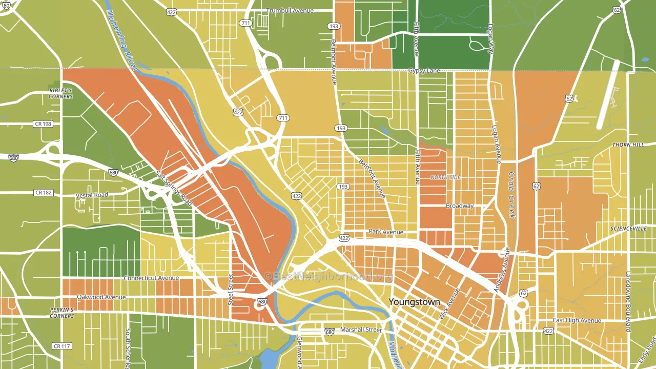 44510, OH block-group voter-turnout map