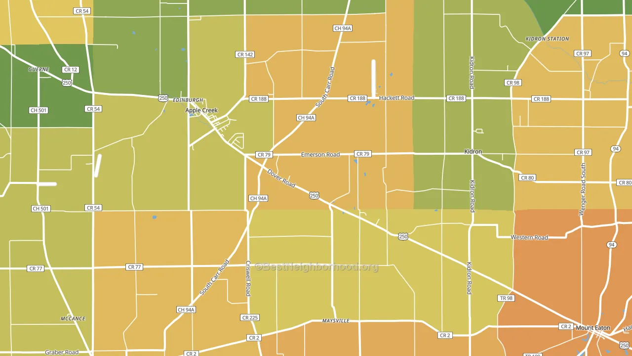 44606, OH block-group voter-turnout map
