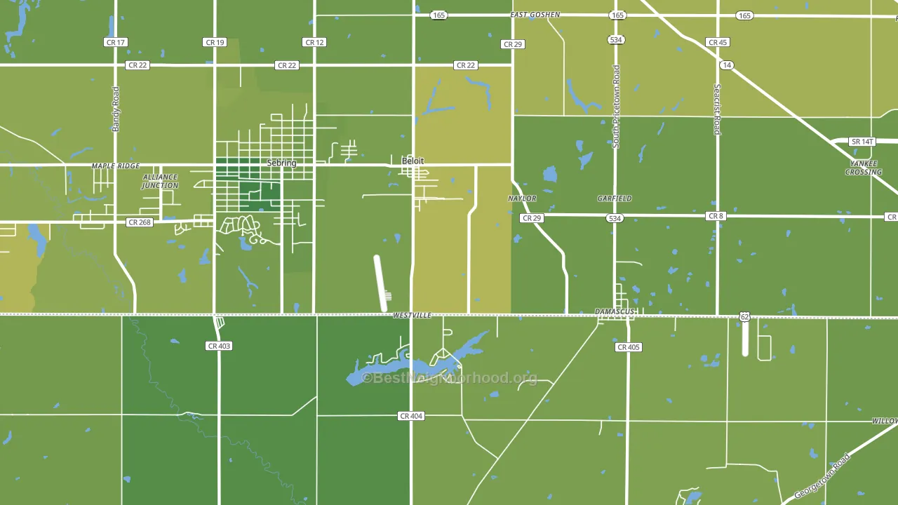 44609, OH block-group voter-turnout map