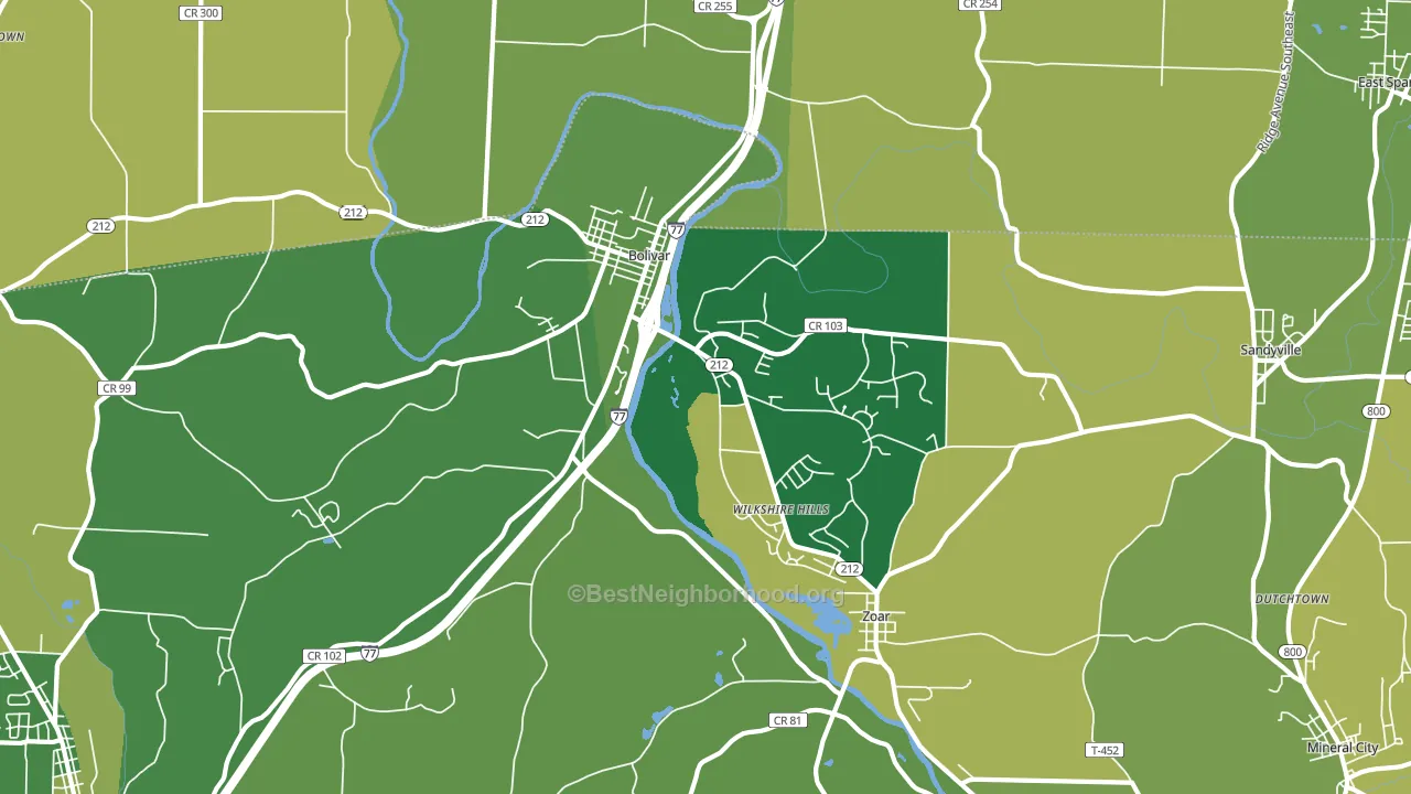44612, OH block-group voter-turnout map