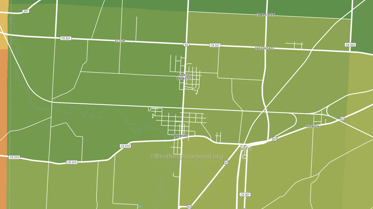 44613, OH block-group voter-turnout map